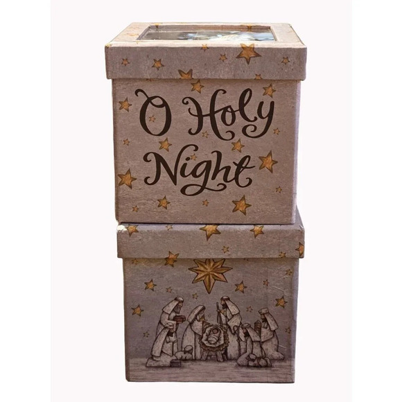 Pair of Burton + Burton Ball Ornaments Tina Wenke Nativity Oh Holy Night In Box - Picture 3 of 13